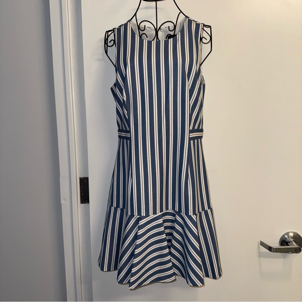 Banana Republic Striped Mini Dress in Blue and White